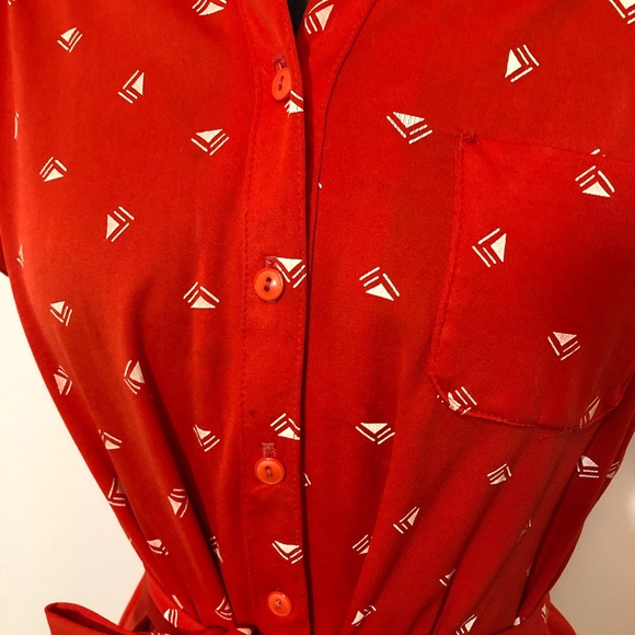 Vintage red graphic dress - Picture 3 of 5